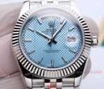 Swiss Quality Replica Rolex Daydate Citizen 40mm Watch Blue Plaid motif